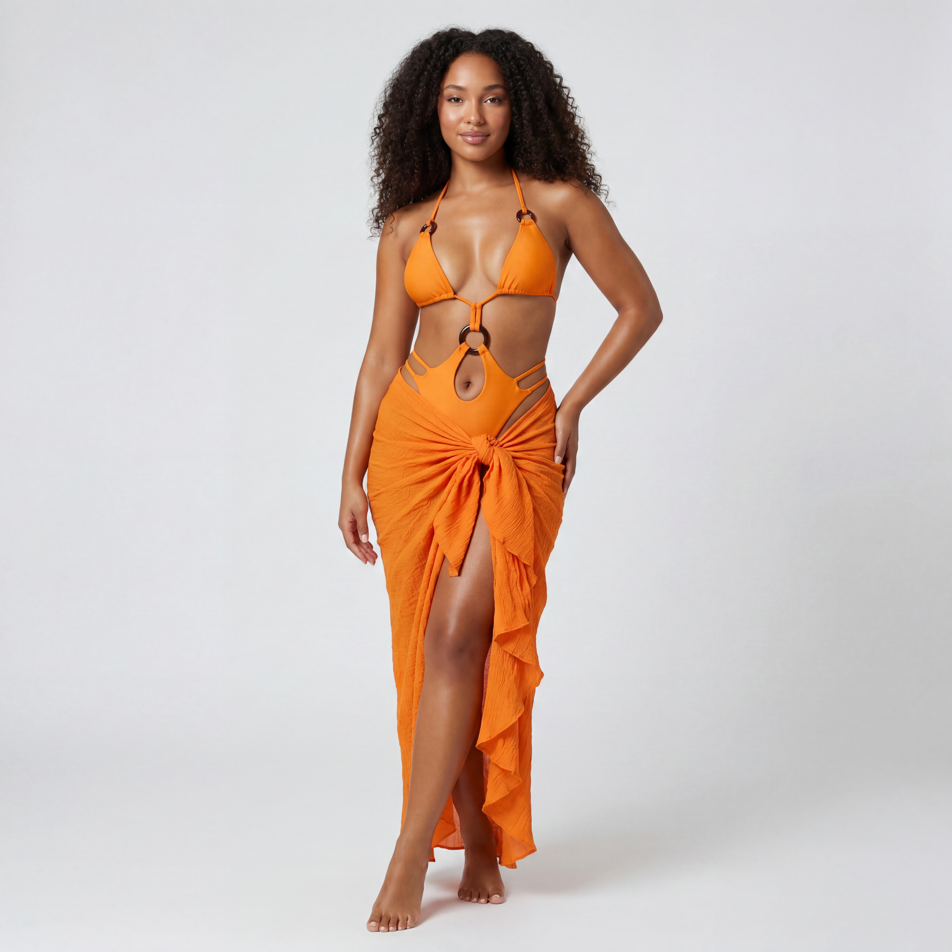 Orange Resort Wrap Set
